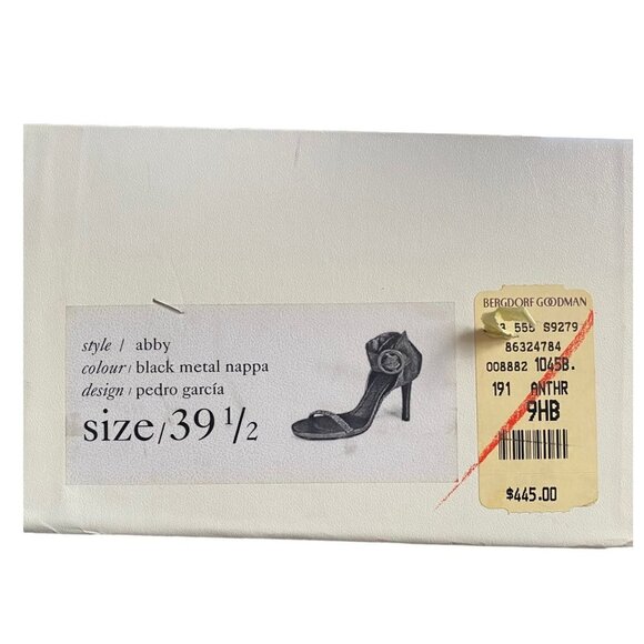 Pedro Garcia Black Leather Abby Jeweled Statement Buckle Heels - Picture 8 of 8